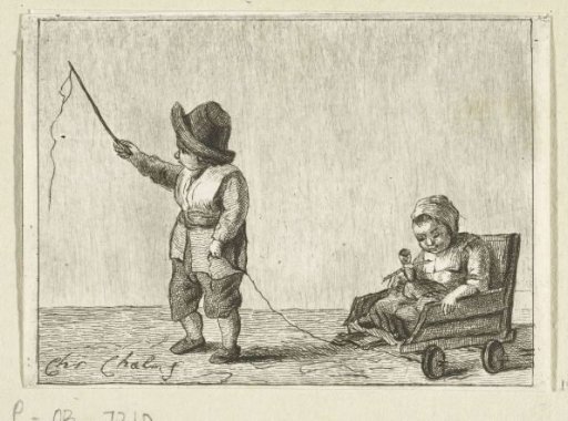 Children with a cart