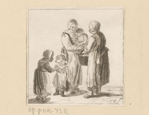 Two mothers with children