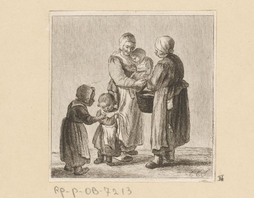 Two mothers with children