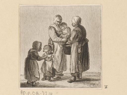 Two mothers with children
