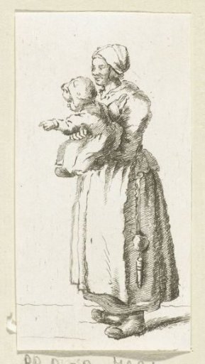 Standing mother with child