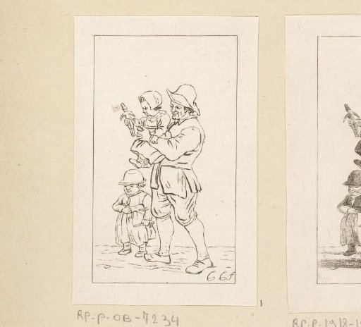 Father with two children