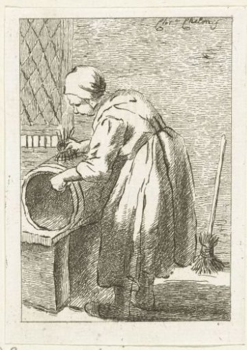 Woman scrubbing