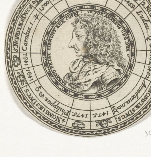 Medal with the portrait of Victor Amadeus II and the names of the Dukes of Savoy