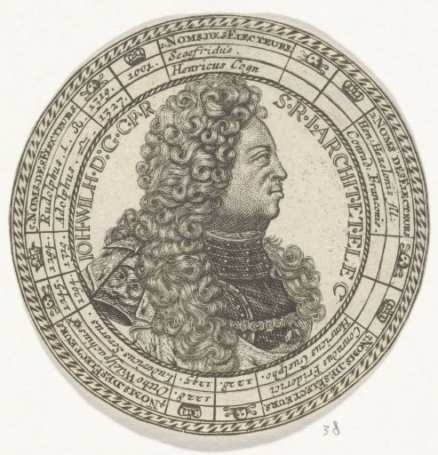 Medal with the portrait of John William and the names of the Electors of the Palatinate