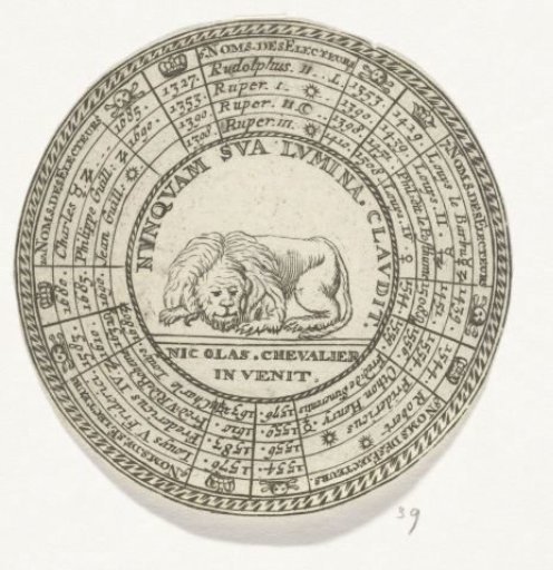 Medal with an emblem and the names of the Electors of the Palatinate