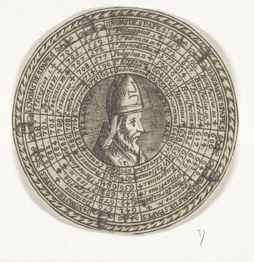 Medal with the portrait of Pelagius I and the names of the Popes