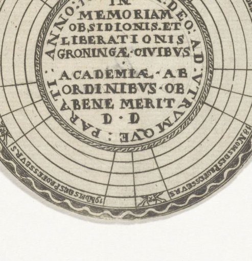 Medal of the University of Groningen, with space for the names of the professors