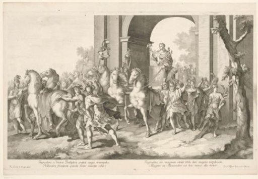 Military procession with Alexander the Great on a triumphal chariot