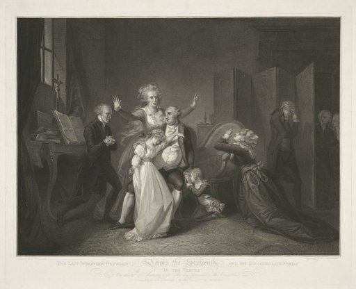 Final meeting of Louis XVI and his family