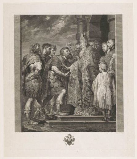 Saint Ambrose of Milan refuses Emperor Theodosius entry to the church