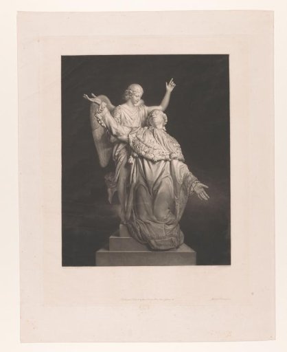 Sculpture of a kneeling prince with an angel