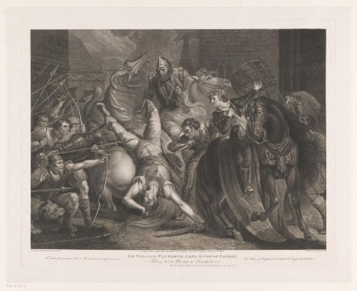 William Walworth kills Wat Tyler under the watchful eye of Richard II, King of England