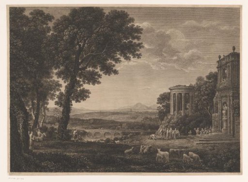Landscape with the father of Psyche offering sacrifice before the temple of Apollo