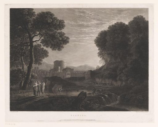 Landscape with a gate and tower on the bank of a river