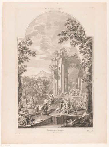 Figures around an allegorical monument to Sidney Godolphin, 1st Earl of Godolphin