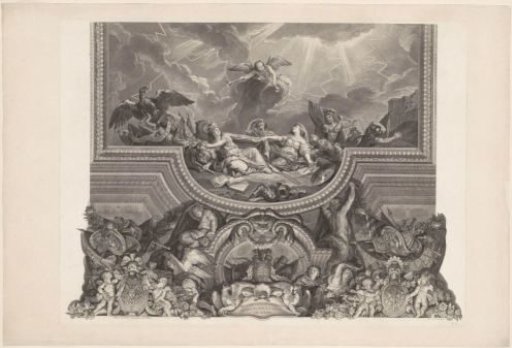 Ceiling painting in the Grande Galerie of Versailles