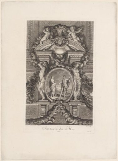 Ceiling painting in the Hall of Mirrors of the Palace of Versailles
