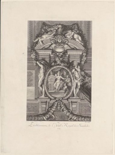 Ceiling painting in the Hall of Mirrors of the Palace of Versailles
