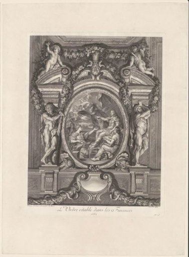 Allegory of Louis XIV restoring order to state finances