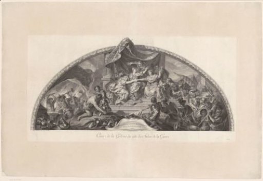 Ceiling painting in the Grande Galerie of Versailles with the alliance between Spain, the Holy Roman Empire, and the Netherlands