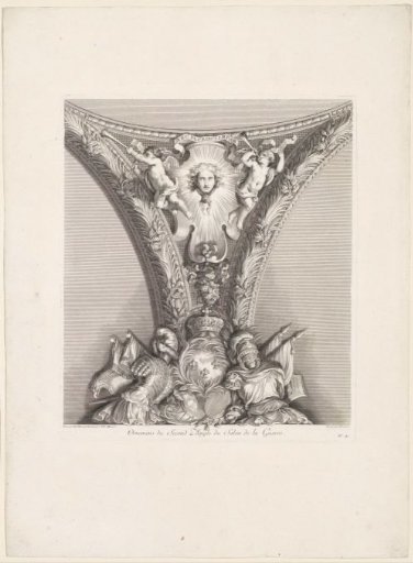 Ceiling painting in the Hall of Mirrors of the Palace of Versailles