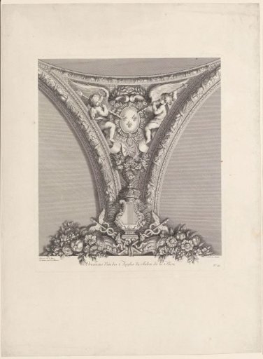 Corner Decoration in the Ceiling of the Grand Gallery of Versailles