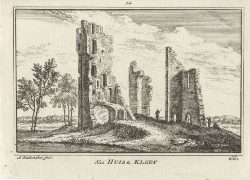 View of the ruins of Huis ter Kleef at Haarlem, 1661