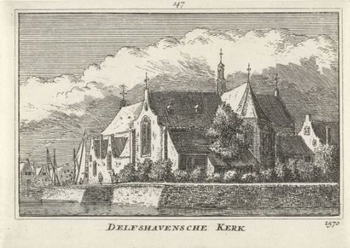 View of the Old Church or Pilgrim Fathers' Church at Delfshaven, 1570