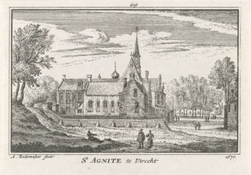View of the St.-Agnietenklooster in Utrecht, 1670