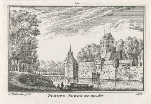 View of the Plompetoren in Utrecht, 1672