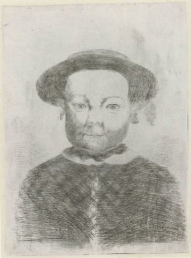 Child's Head with Round Cheeks and a Hat