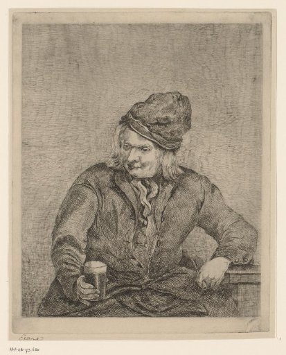 Old Man with a Glass and Pipe in His Hand