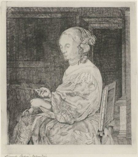 Young Woman with a Little Dog