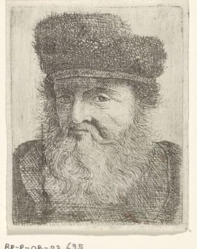 Old man with beard, fur cap, and velvet cloak