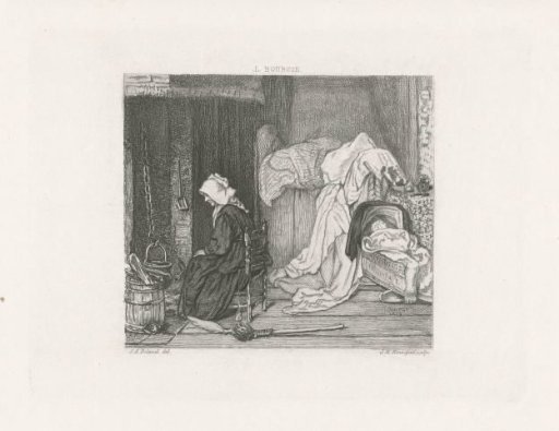 Interior with a Woman and a Child in a Cradle