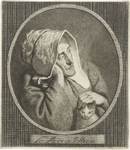 Old woman with a cat