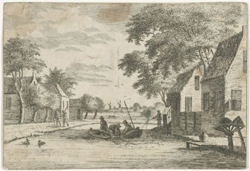 Village View with Fishermen