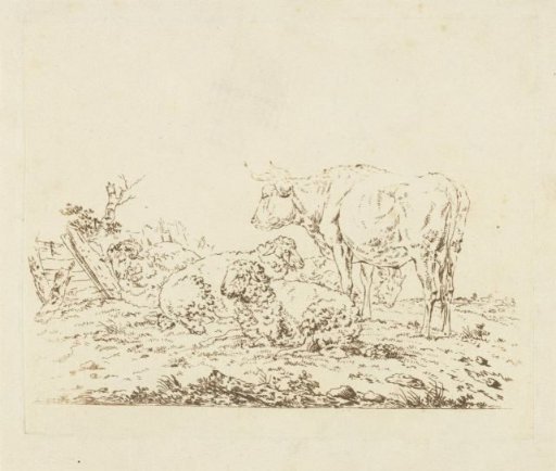 Meadow with Cow and Sheep