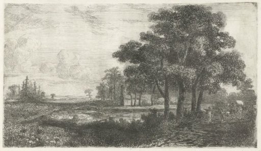Wooded Landscape with a Covered Wagon