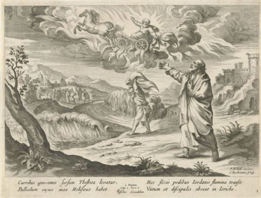 Elisha sees the ascension of Elijah