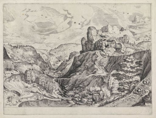 Alpine landscape with a deep valley