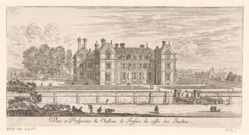 View of the Château de Fresne from the garden side