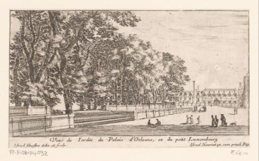 View of the garden of Palais d'Orleans