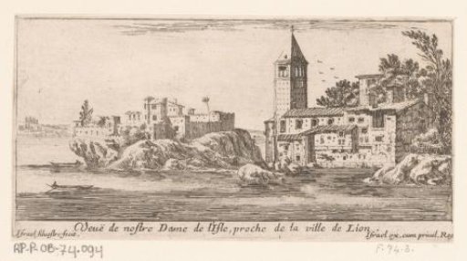View of Notre-Dame on an island near Lyon