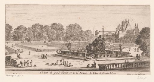 View of the Gardens and Tiber Fountain of the Château of Fontainebleau