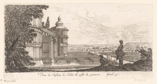 View of the castle of Tanlay with gardens
