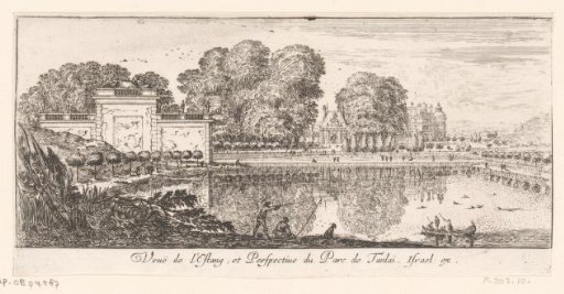 View of a pond in the park of Tanlay