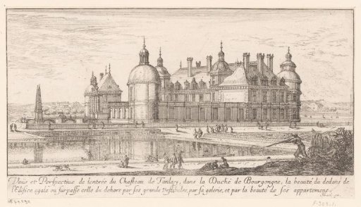 View of the castle of Tanlay with a body of water in front