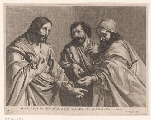 Christ in debate with the Pharisees concerning the tribute to the emperor
